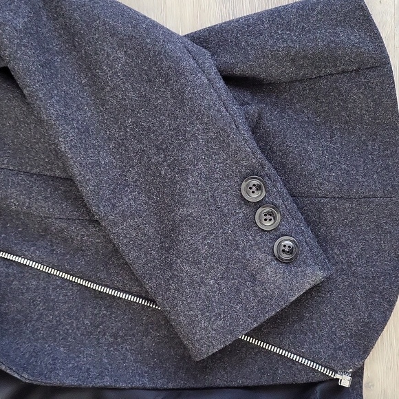 Franco Mirabelli Gray Jacket with Asymmetrical Zipper - Picture 10 of 10